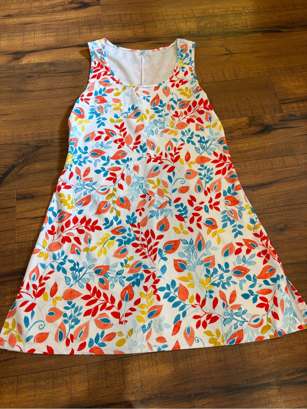 Nuu Muu Scoop Neck Athletic Running Dress Size Large Willow Haiku Print